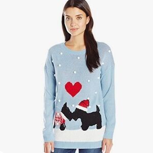 Notations 3D Schnauzer Holiday Christmas Ugly Sweater XL